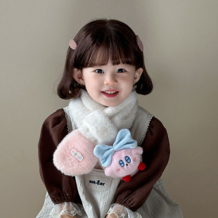 Winter Kirby Kidsren's Scarf Color Matching Thickeneded Cold-Proof Neck Cover for Boys and Girls Warm Baby Plush Scarf