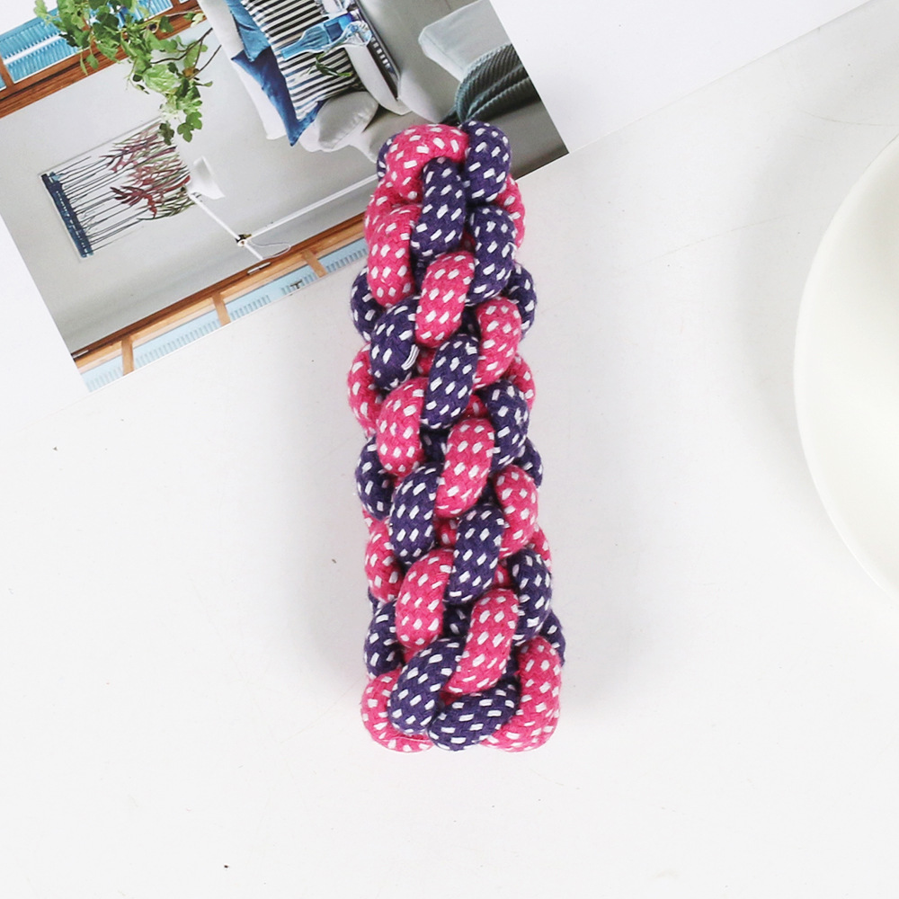 Juguetes de nudo de algodón transfronterizos para mascotas, dientes de molienda resistentes a la mordida, bolas de tracción interactivas, juguetes para mascotas, juguetes para perros