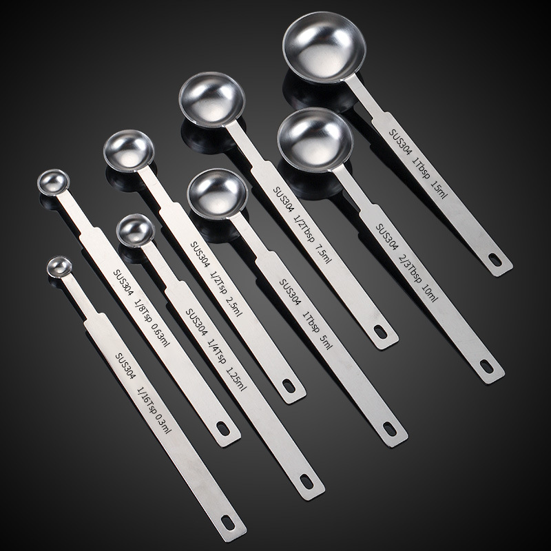 304 stainless steel measuring spoon, long fruit powder spoon, seasoning gram spoon, measuring spoon with scale, milk powder coffee spoon, 5 grams