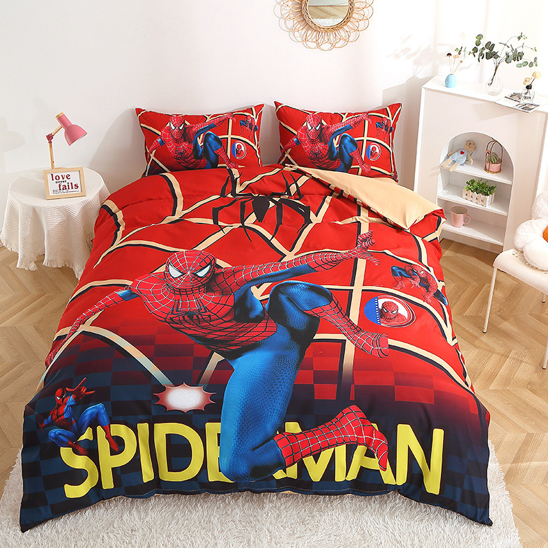 Children's Cartoon Football Four-Piece Set, Boys' Bed Sheet and Duvet Cover, Student Dormitory Skin-Friendly Brushed Duvet Cover Plus Pillowcase Children's Cartoon Football Four-Piece Set, Boys' Bed Sheet and Duvet Cover, Student Dormitory Skin-Friendly Brushed Duvet Cover Plus Pillowcase