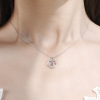 Metal cute advanced necklace, moonstone, light luxury style, high-quality style, Birthday gift