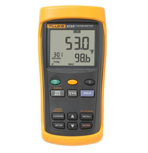 Fluke 53-IIB 单通道记录型接触式温度表，Fluke 53-2高精度测温
