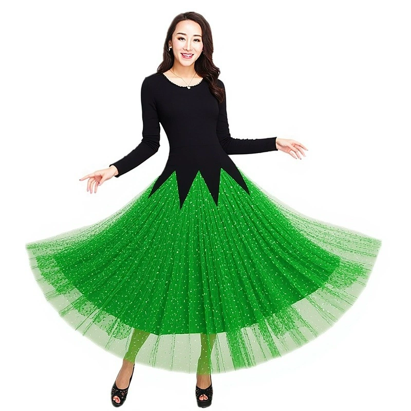 Одежда для современного танца, одежда для социальных выступлений, платье для вальса, новая большая распашная юбка
