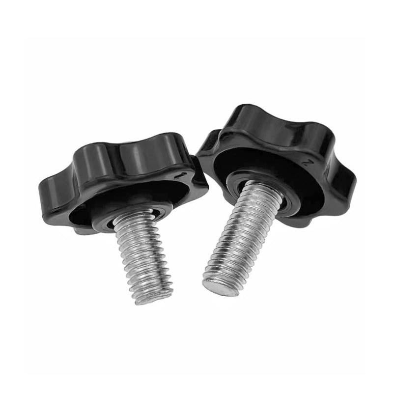 304ステンレス鋼梅花形プラスチックヘッド手締めネジ、六角ハンドルネジ、プラスチックヘッド手締めネジ、M4