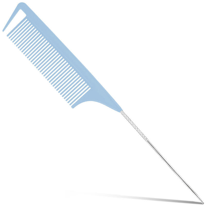 Modelo espiral mejorado aguja de acero punta cola peine forma peine pelo especial peine partición punta cola peine
