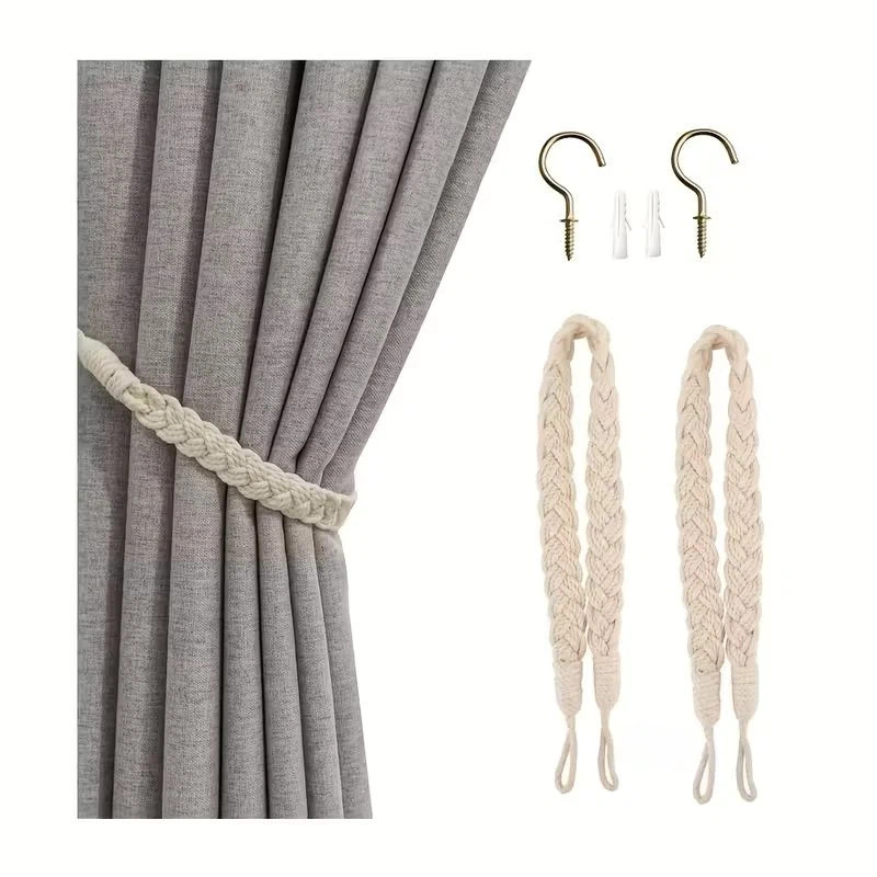 Cross-Border Hand-Woven Curtain Ties, Cotton and Linen Rope, Curtain Straps