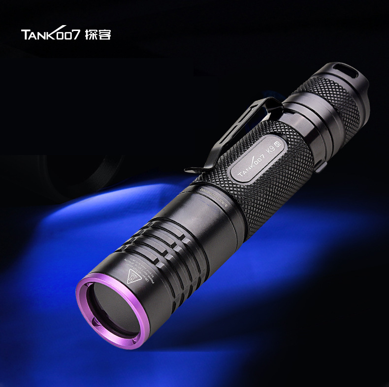 TANK007 Purple Flashlight Mini Jade Antique Identification Industrial Flaw Detection Ultraviolet Rechargeable Flashlight