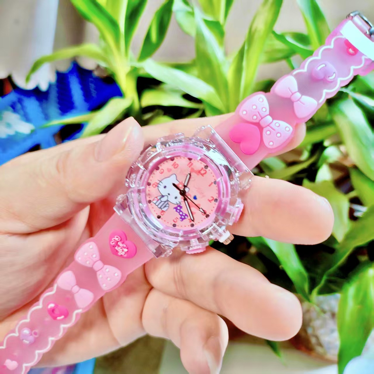 Cartoon Luminous 3D New Silicone Cartoon Watch Student Party Female Quartz Children's Watch Luminous Luminous Cross-Border Package