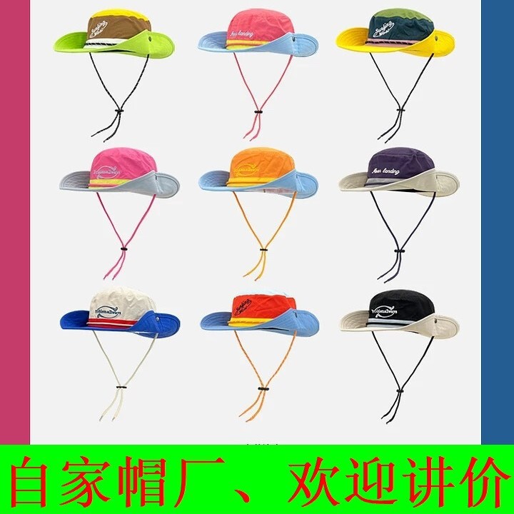 Women's Japanese Retro Color-Blocking Bucket Hat Patchwork Summer Outdoor Western Dopamine Trendy Foreign Trade Cross-Border Amazon