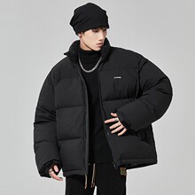 ALLIN 美式复古短款羽绒服男款冬季潮牌防寒保暖情侣款面包服外套