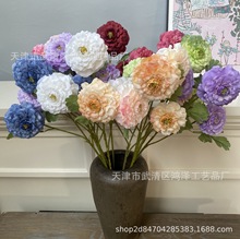 仿真3头龙鲤牡丹仿真花婚庆牡丹花束装饰空间造景设计拍摄道批发