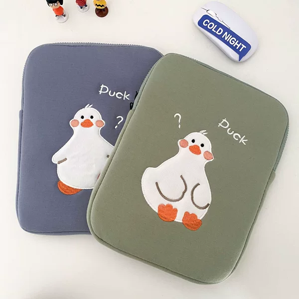 Cross-Border Insipad Tablet Computer Inner Case Cute Duck Embroidered Anti-Fall Protective Cover Apple Cartoon