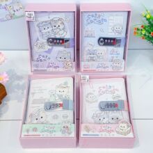 文创新款密码锁本猫猫奏鸣曲系列混款可爱精装学生笔记本盒装批发