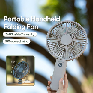 Handheld fan hanging waist folding portable camping fan