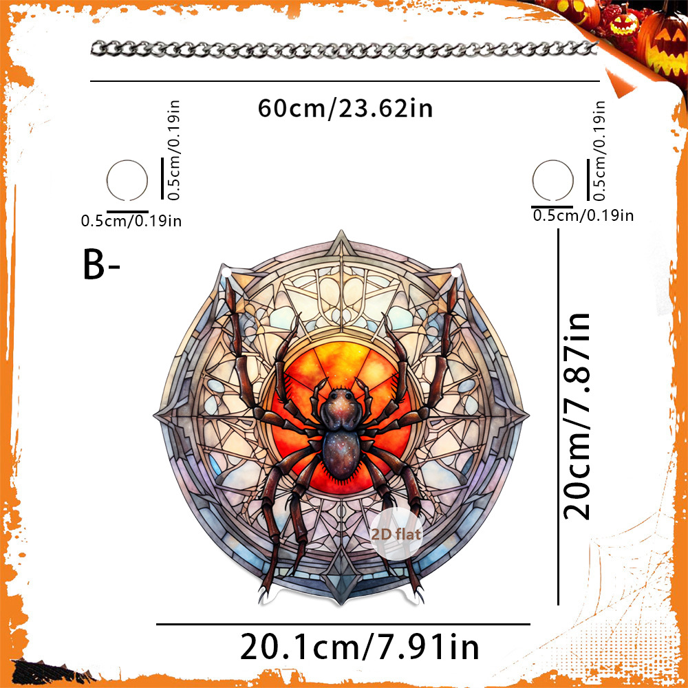 Decoración de Halloween transfronteriza cabeza de calabaza malvada 2D acrílico disco colgante ventanas de color porche colgante