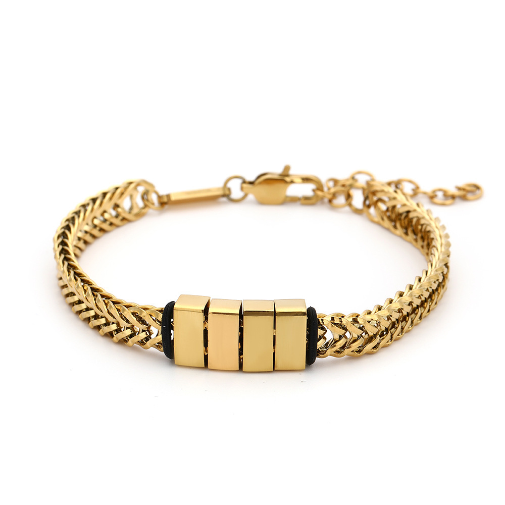 Golden bracelet, glossy beads, 1 pieces