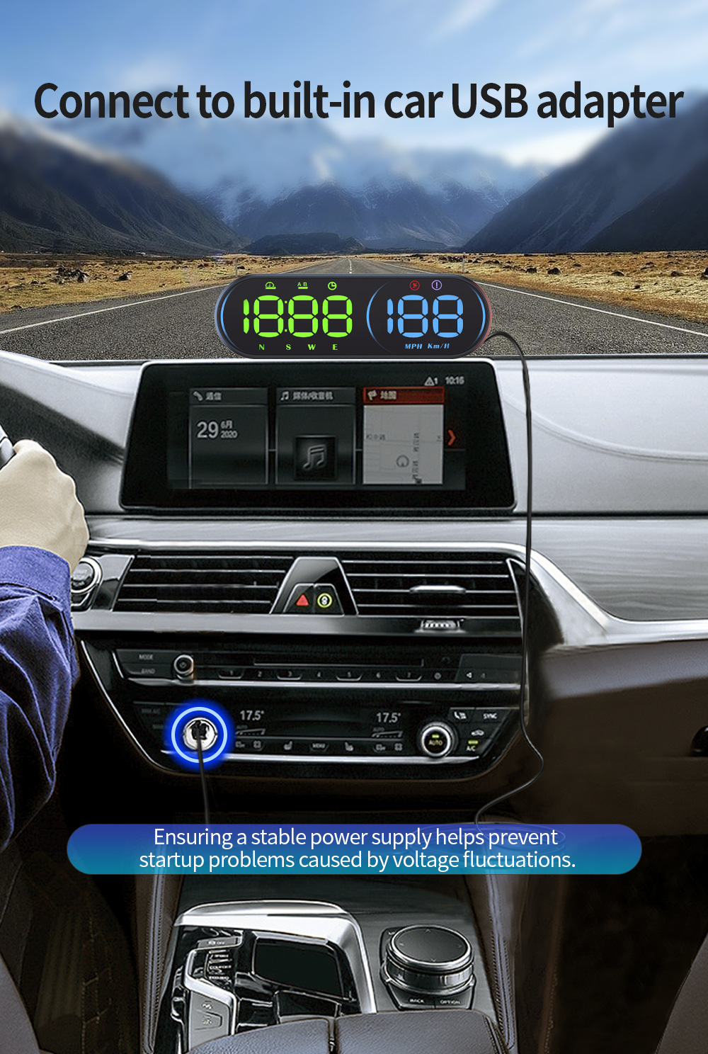 New G26 HD Universal Car HUD |   GPS Multifunction Speedometer