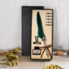 Army green pointed dark green carved pen holder