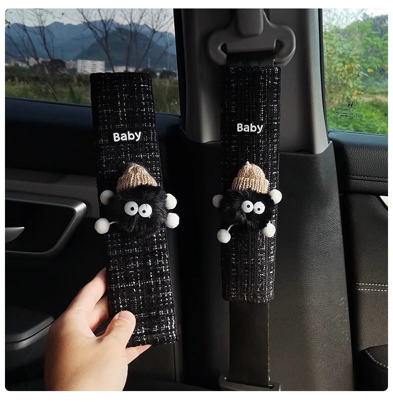 Creative Small Briquette Car Seat Belt Shoulder Cover Car Safety Belt Protective Cover Anti-Wear Clothing Four-Season Short Plush
