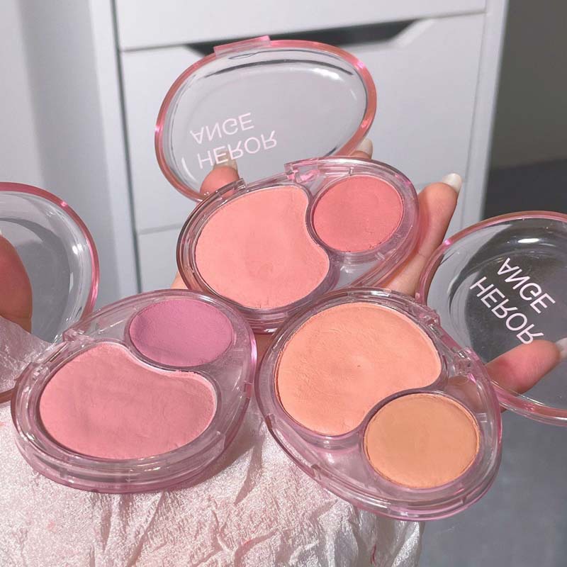 HERORANGE Yunwu Pink Crema de rubor de dos colores Color natural mate Maquillaje nude Pseudo sin maquillaje Ambiente Color Rouge