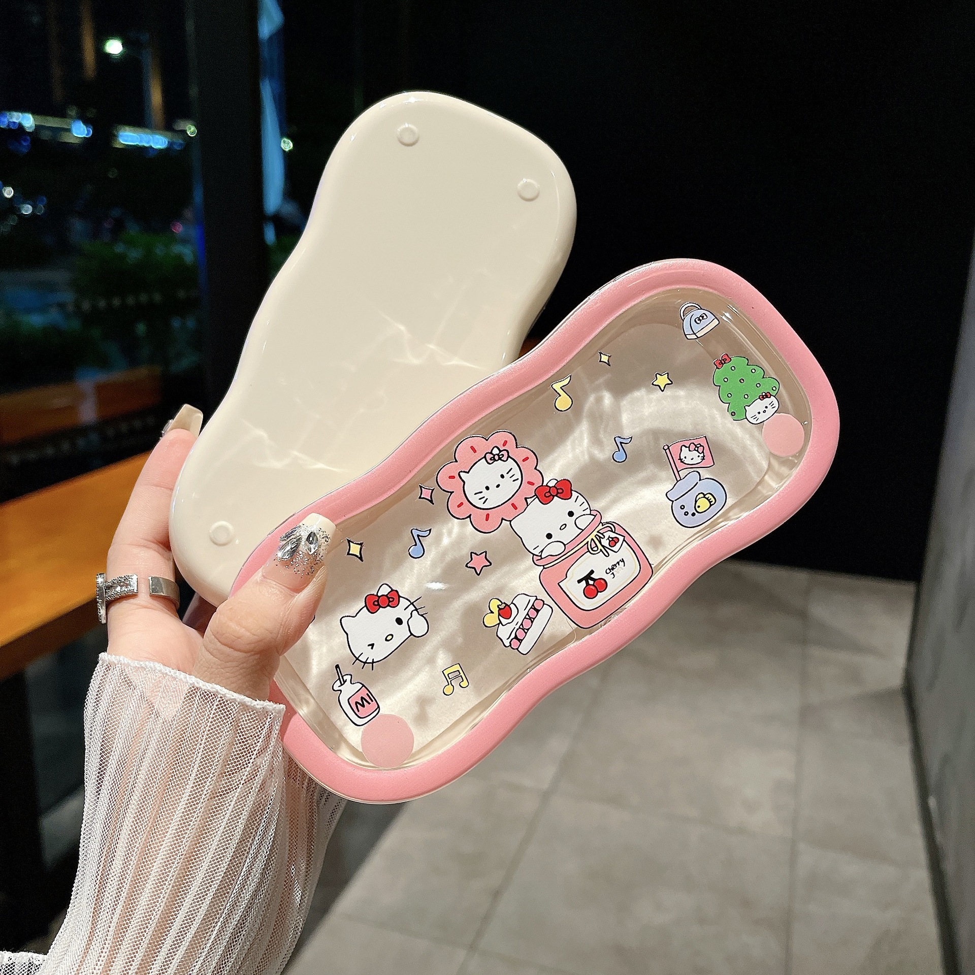 Caja de gafas transparentes de borde de la nube, alta sensación de almacenamiento portátil, niños, niños, niños, estudiantes, lindos, caja de gafas al por mayor