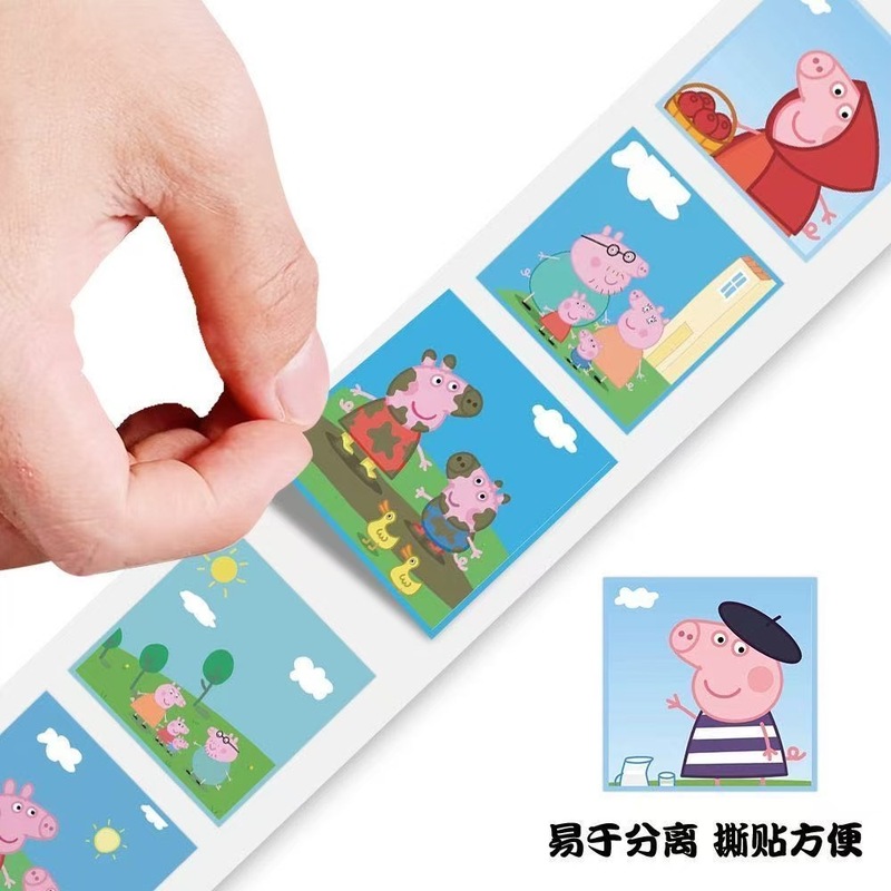 小猪佩奇卷卷贴经典吹风机头佩奇乔治一家卡通周边装饰贴画diy|undefined