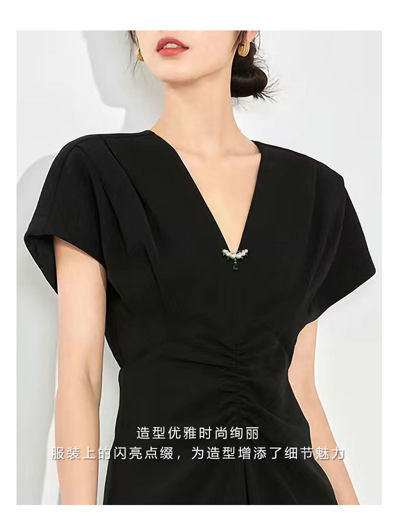 简约百搭珍珠水滴胸针小众设计轻奢风胸花新品个性潮款