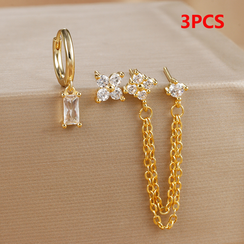 1 Set Quantity 1 Set Classic Style Geometric Plating Copper Drop Earrings Ear Studs