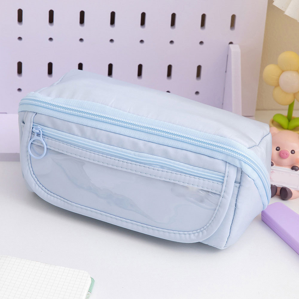 Estuche para lápices morados prisma de alto valor para estudiantes de escuela primaria y niñas 2025 nueva caja de papelería de gran capacidad para estudiantes de secundaria