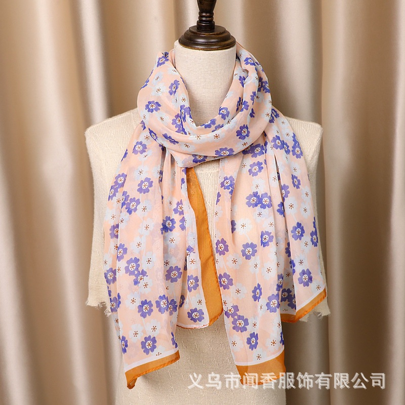 Elegant shiffon light and thin breathable scarf