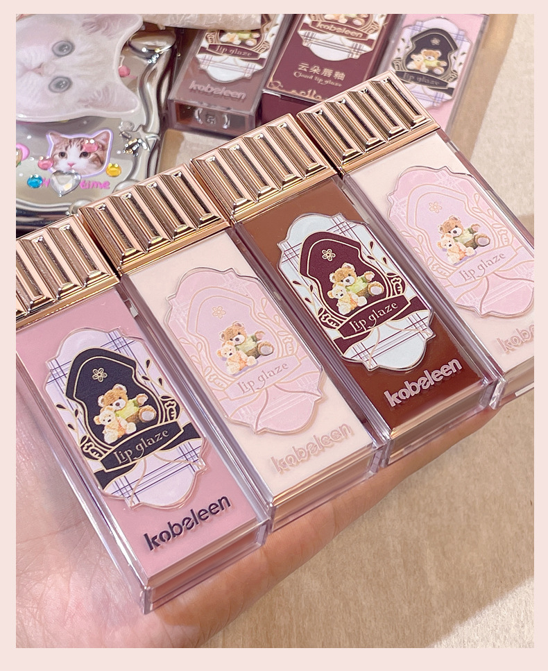 kobeleen Cloud Lip Gloss, Bear Lip Paste, matte finish, no color fading, no cup staining, easy to apply, affordable makeup undefined
