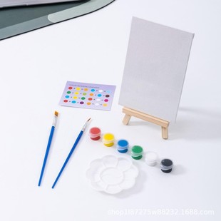 10*10 oil drawing board children's painting set mini DIY hand-painted with easel paint brush factory outlet