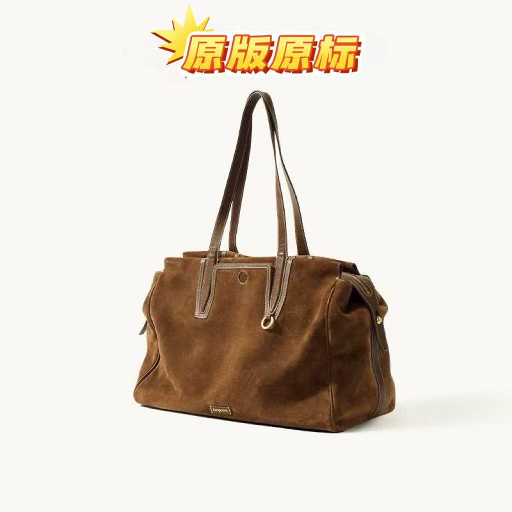 Songshan Trace Series Vegetable Tanned Cowhide New Tote Large Capacity Travel Bag Shoulder Commuter Bag For Women - Thumbnail 6