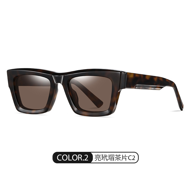 Gafas de sol de acetato de moda europea y americana S32110 Gafas de montura cuadrada retro transfronterizas Gafas de sol polarizadas de hoja gruesa a prueba de UV