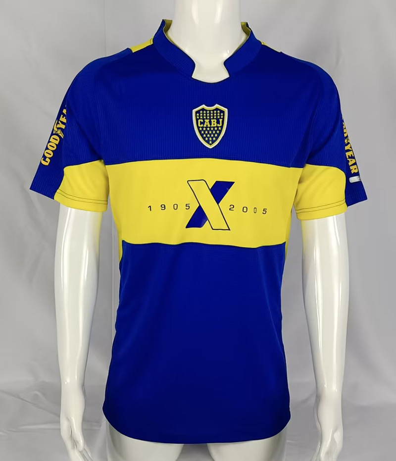Boca Juniors Retro 2005 Centenary Home Jersey Blue Yellow