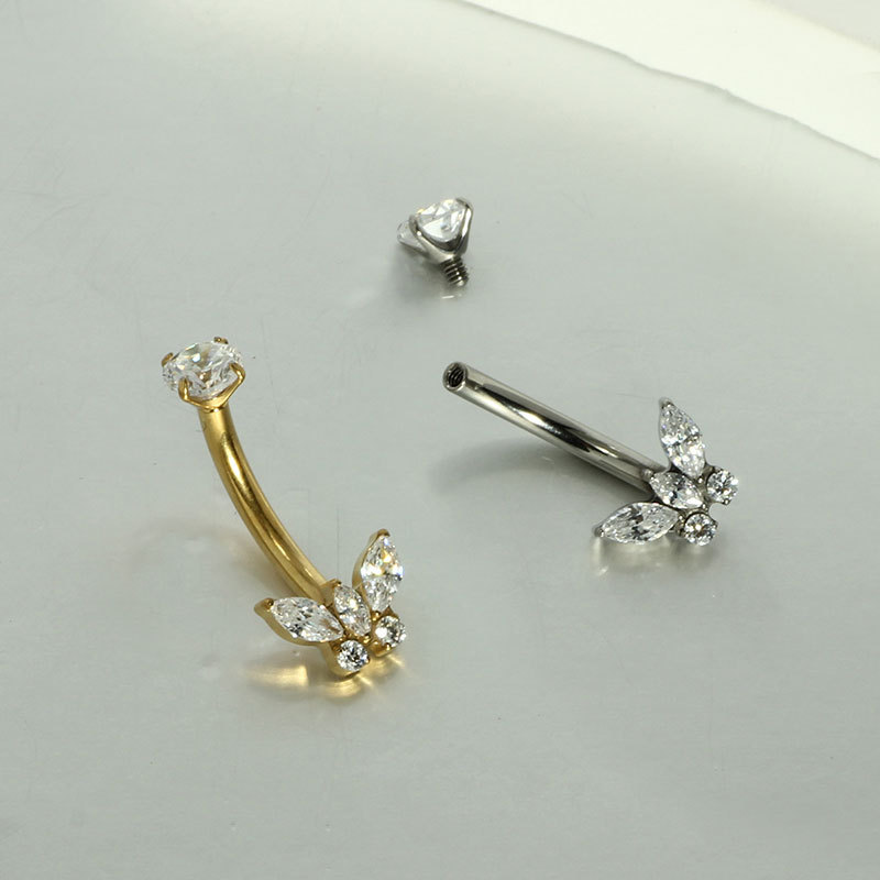 Pointed titanium steel lip stud product view