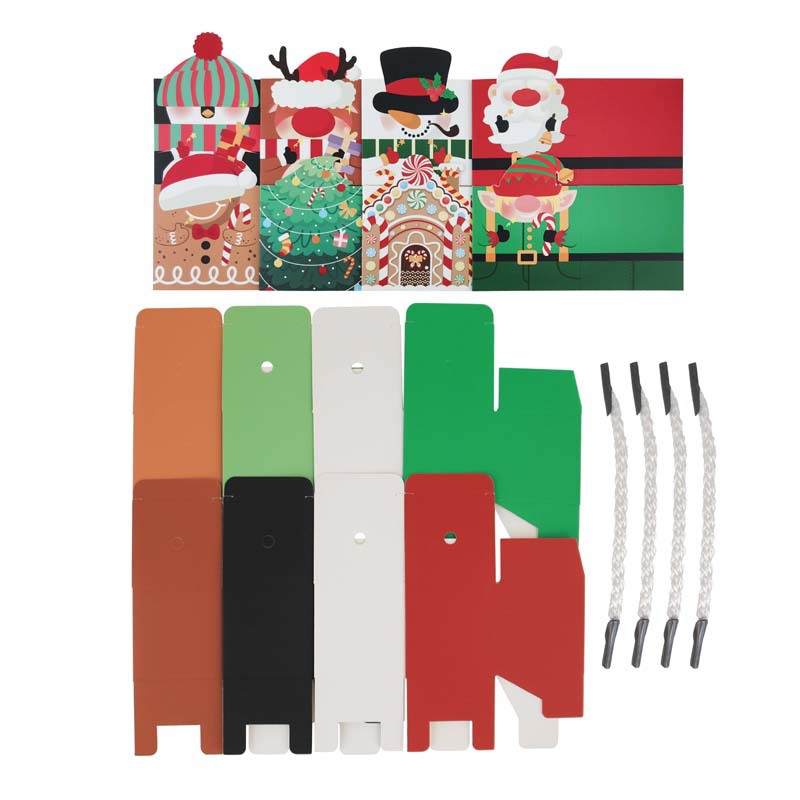 Caja de regalo de navidad tamaño pequeño 5,5 cuadrado elemento de navidad caja de regalo caja de dulces de mano al por mayor