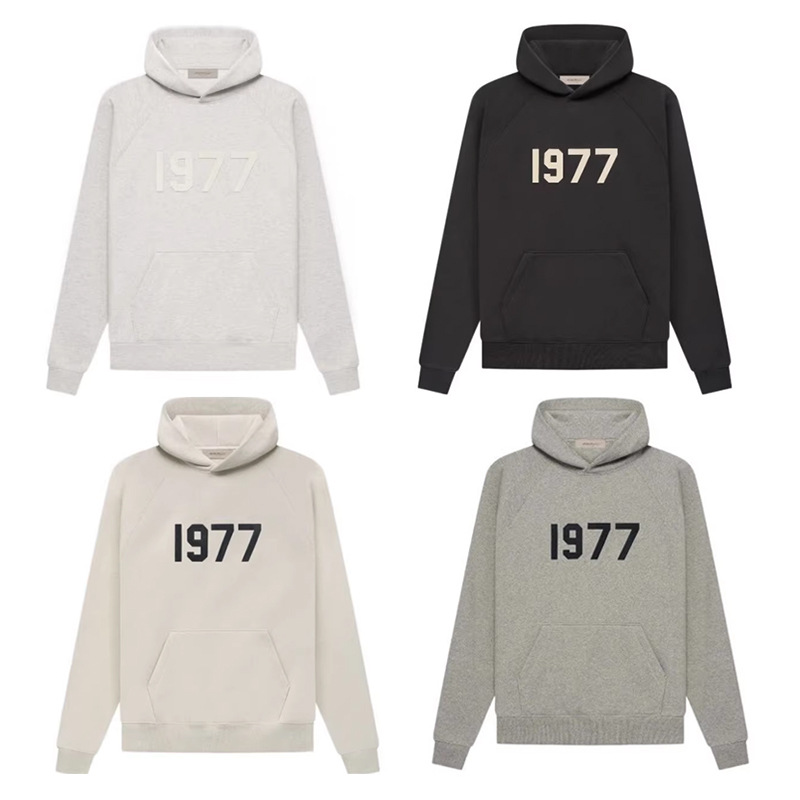 1977ESSENTIALS 플리스 후드 스웨트셔츠 아메리칸 하이스트리트 남성 니치 패션 브랜드 INS 루즈핏