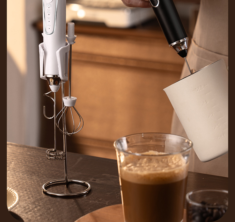 Electric Milk Frother Coffee Frother Household Cream Whipper Handheld Mini Stirring Rod Cordless Egg Beater