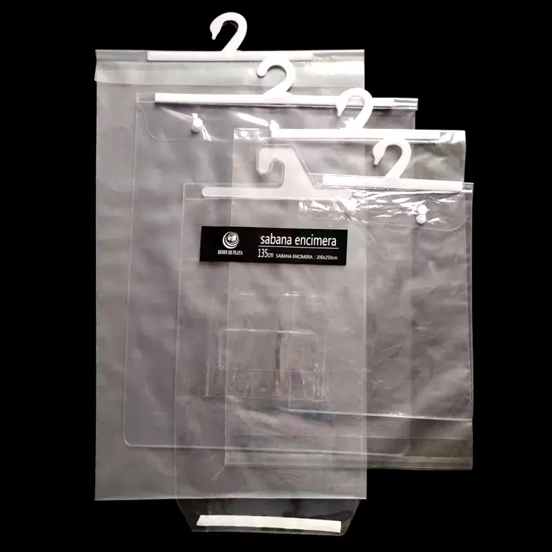 PVC挂钩包装袋十字绣浴帘服装桌布透明PVC超市专用展示包装挂钩袋