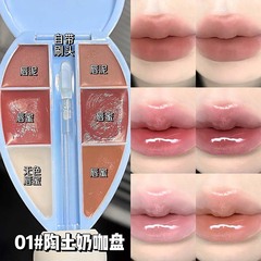 跨境Cappuvini云朵球拍固体唇蜜 滋润丰盈镜面哑光六色唇彩套装
