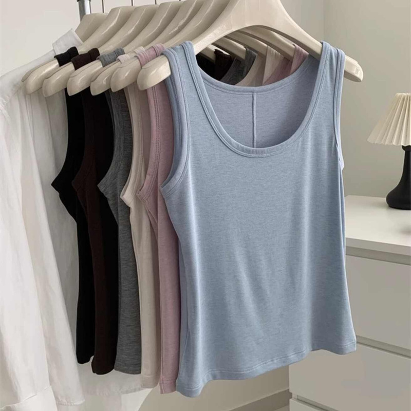 26 Spring/Summer Hot Item! Best-Selling Recommendation! Lyocell Tencel Wool Korean Style Versatile Elastic Skin-Friendly Camisole