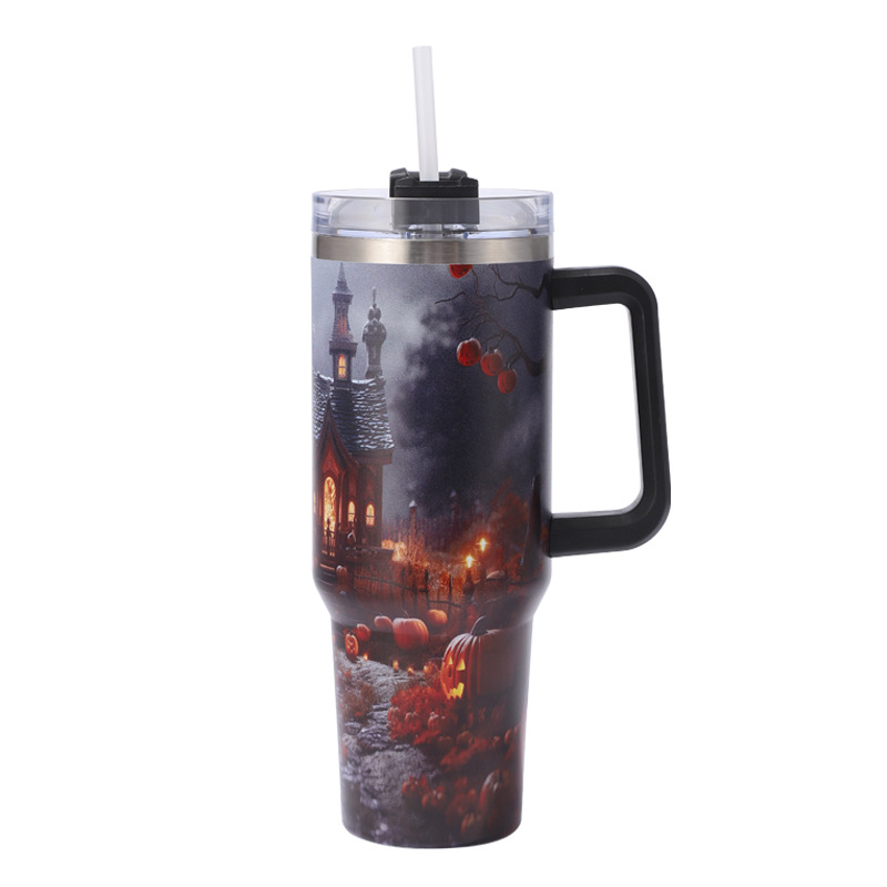 Transfronterizo Amazon 40Oz Coche Taza 304 taza de vacío de acero inoxidable de gran capacidad de coche Calentador de hielo de paja Fría Taza