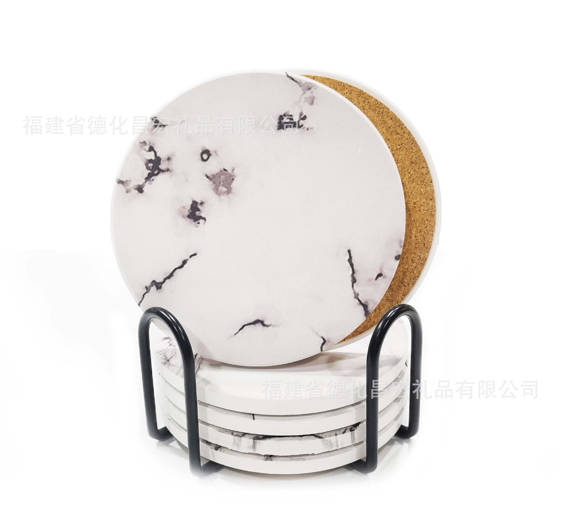 검은 대리석 패턴-6 개 (철제 프레임 포함)