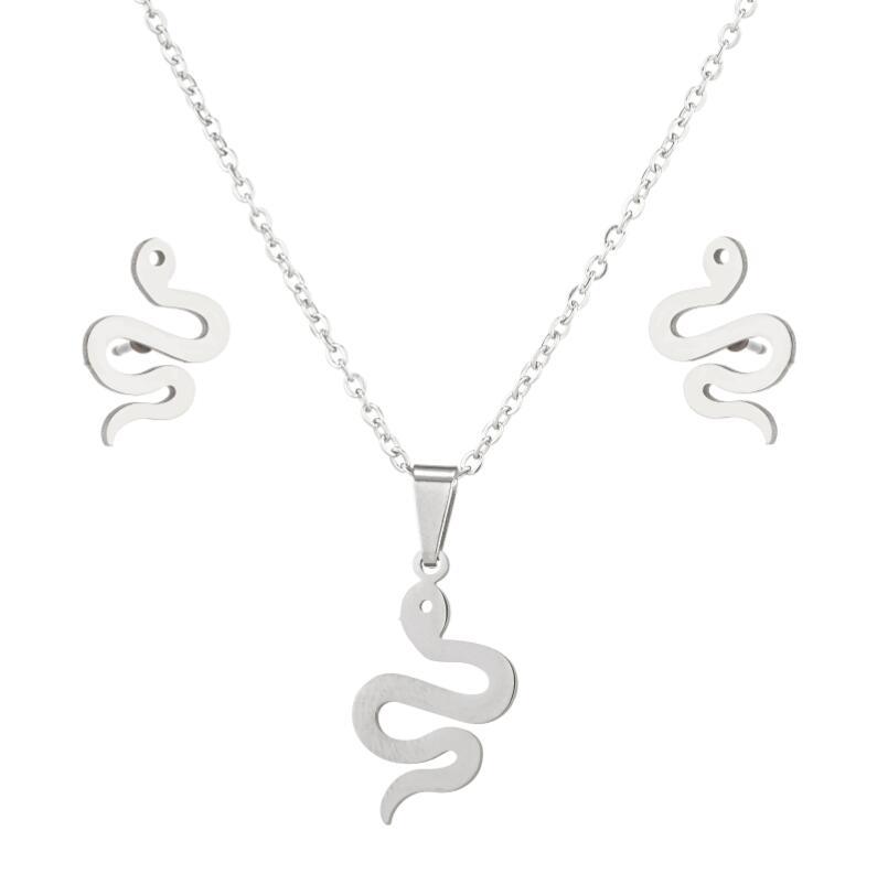 Simple Style Snake Stainless Steel Plating Women's Earrings Necklace display picture 7