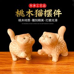 実木彫刻工芸品のツンデレ猫が可愛いです。