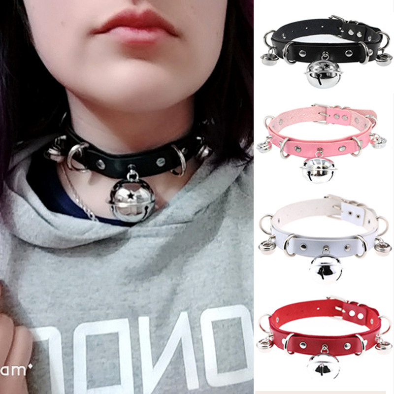 1 Piece Fashion Bell Pu Leather Metal Handmade Women's Choker display picture 2