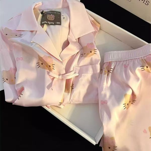 ins甜美可爱睡衣女春秋季长袖长裤套装美少女可外穿家居服两件套|undefined