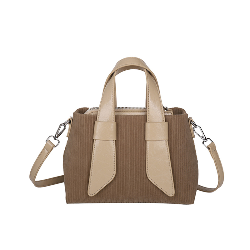 Bolso de terciopelo transfronterizo para mujer 2024 nuevo bolso de mujer de gran capacidad de pana de moda bolso de costura de color de contraste de moda