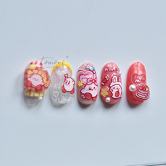 Tomoni Embossed Nail Stickers, Japanese-Style 5D Nail Decals with Adhesive Backing, Cute Cartoon Designs for Nail Art Accessories—Wholesale